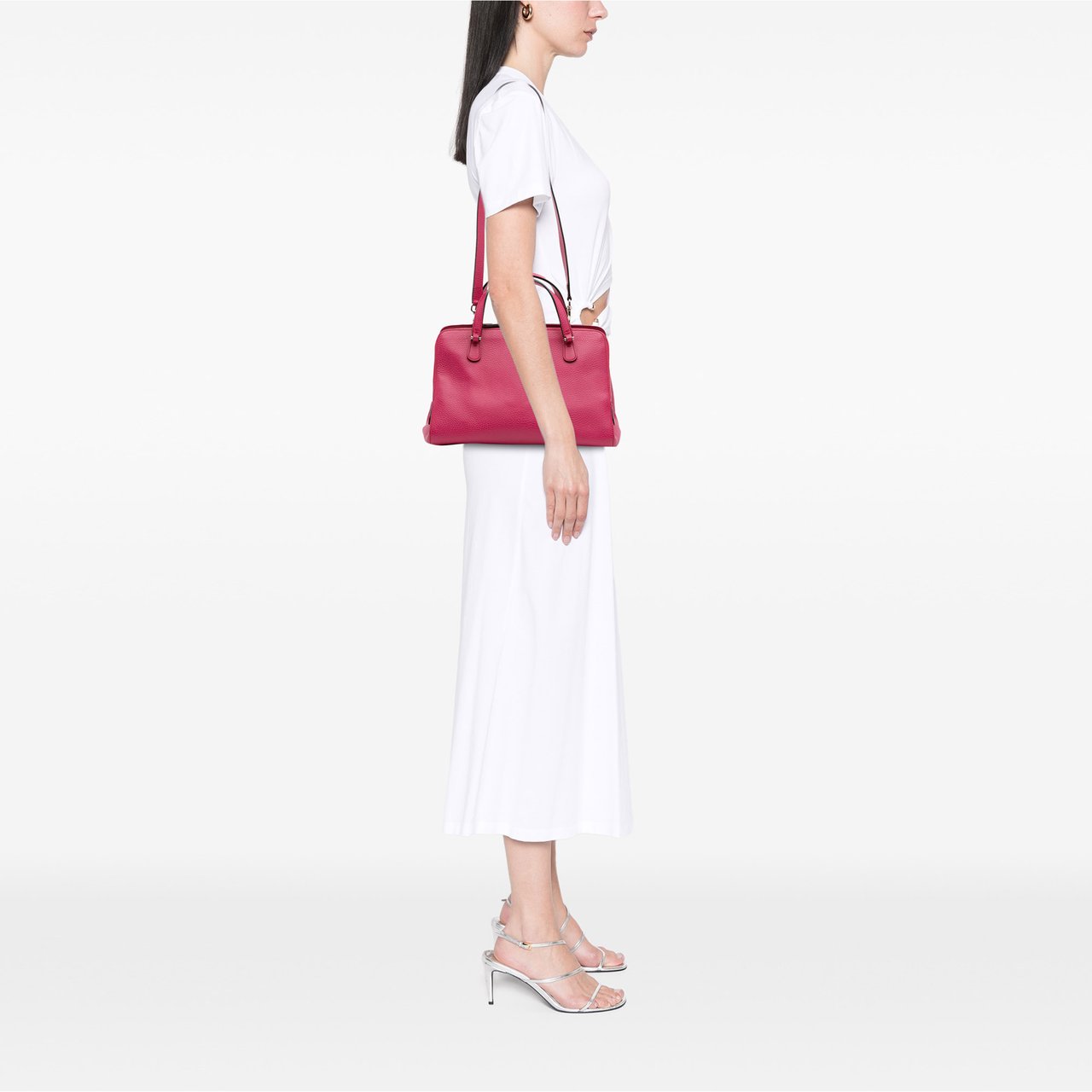 Gucci Calfskin Swing Top Handle Satchel Roze