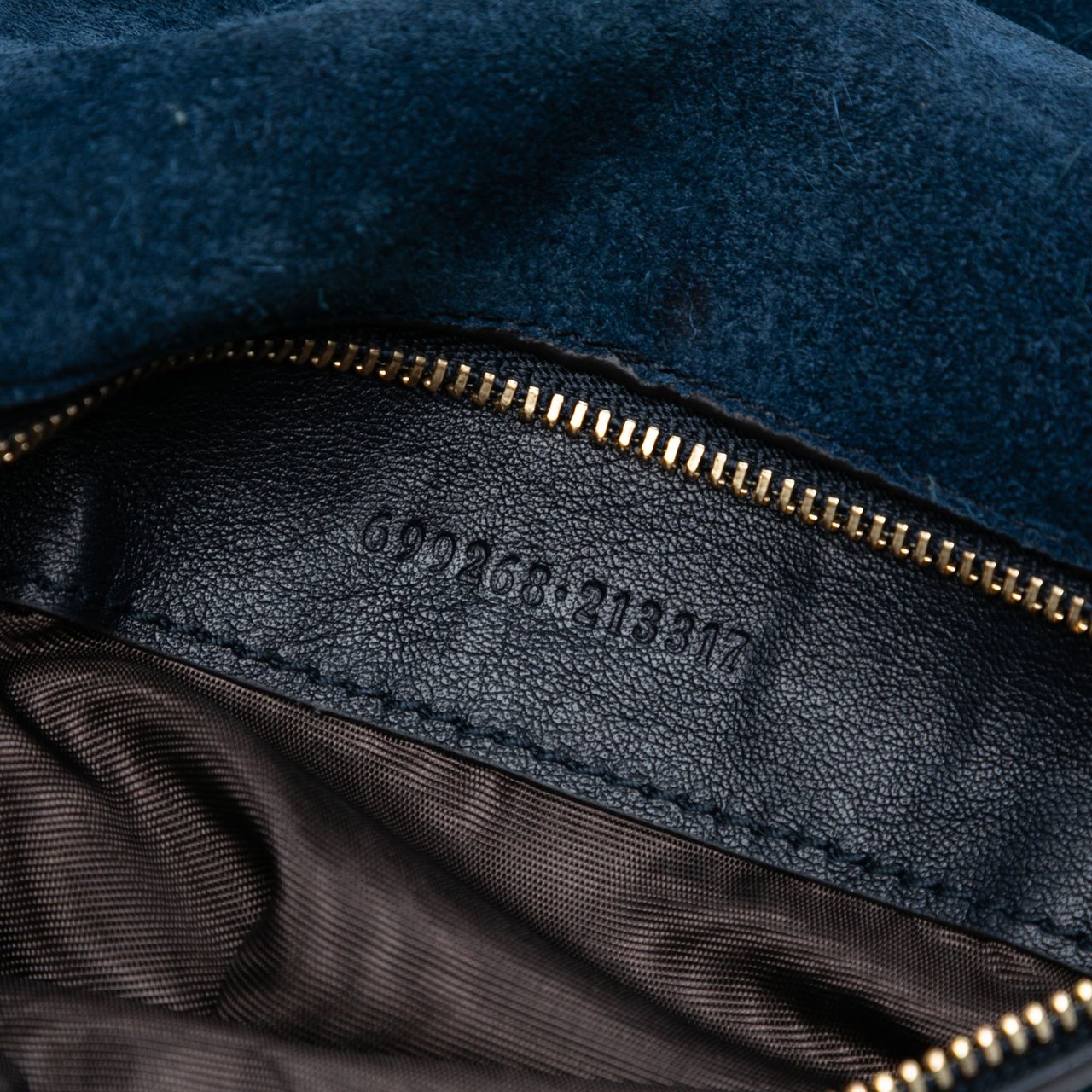 Gucci Small Suede Blondie Chain Satchel Blauw