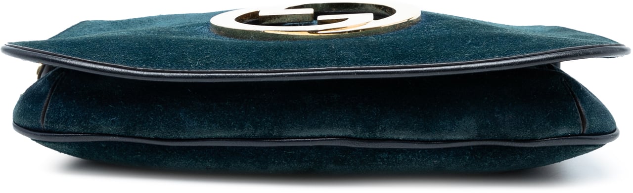 Gucci Small Suede Blondie Chain Satchel Blauw