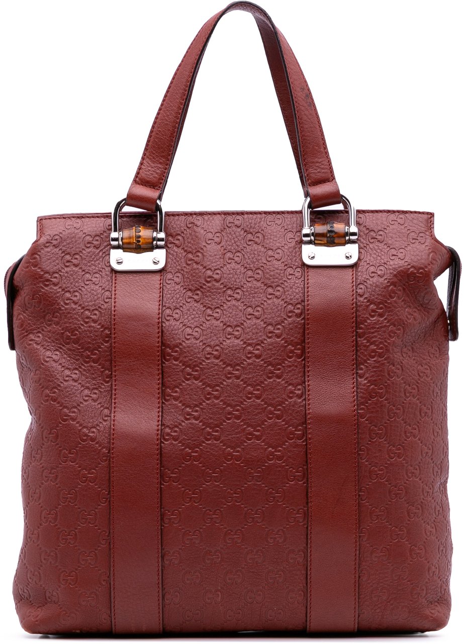 Gucci Guccissima Tender Bamboo Bar Tote Rood