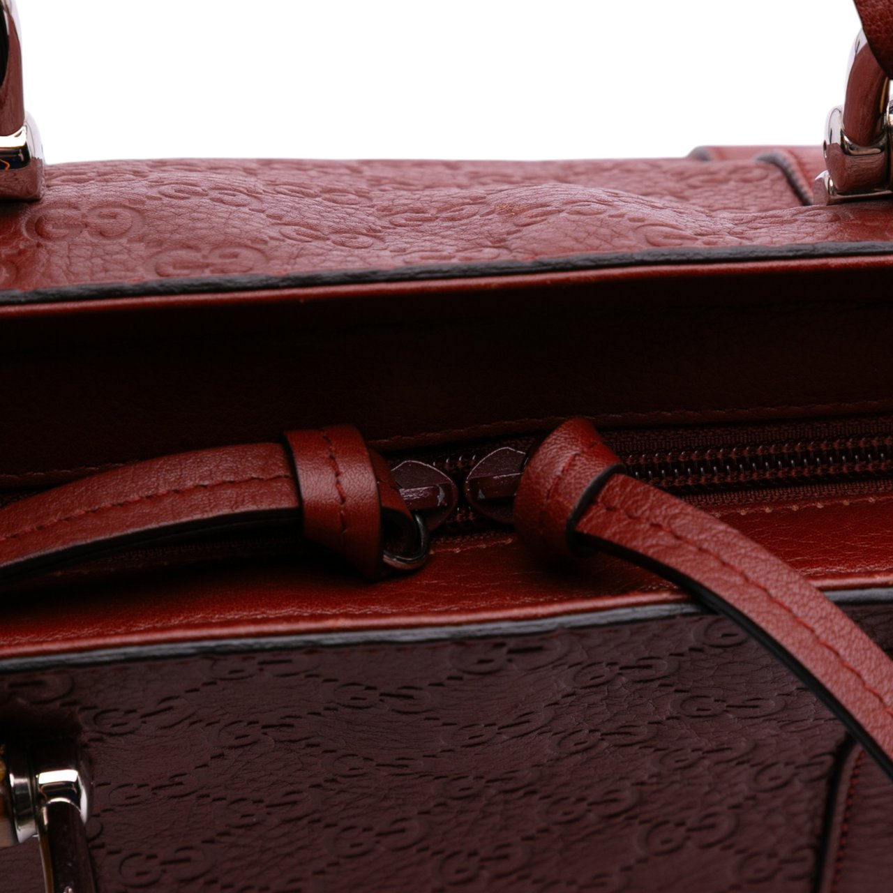 Gucci Guccissima Tender Bamboo Bar Tote Rood