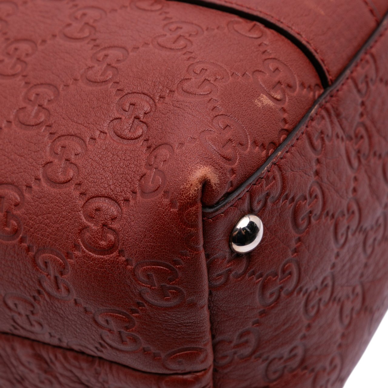 Gucci Guccissima Tender Bamboo Bar Tote Rood