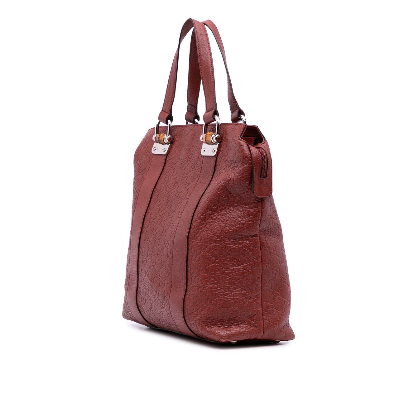 Gucci Guccissima Tender Bamboo Bar Tote Rood