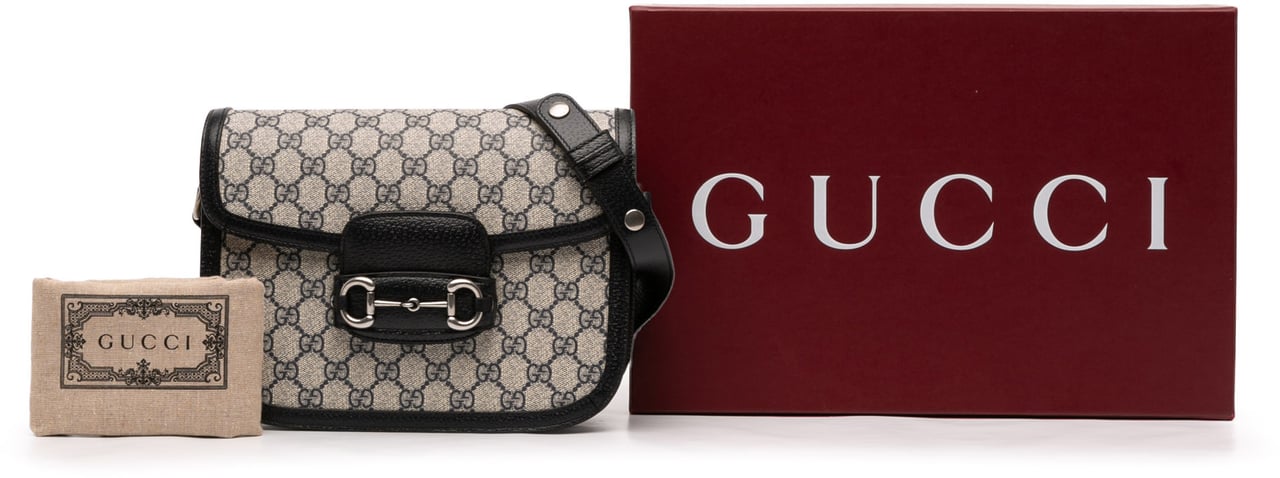 Gucci Medium GG Supreme Horsebit 1955 Shoulder Bag Bruin