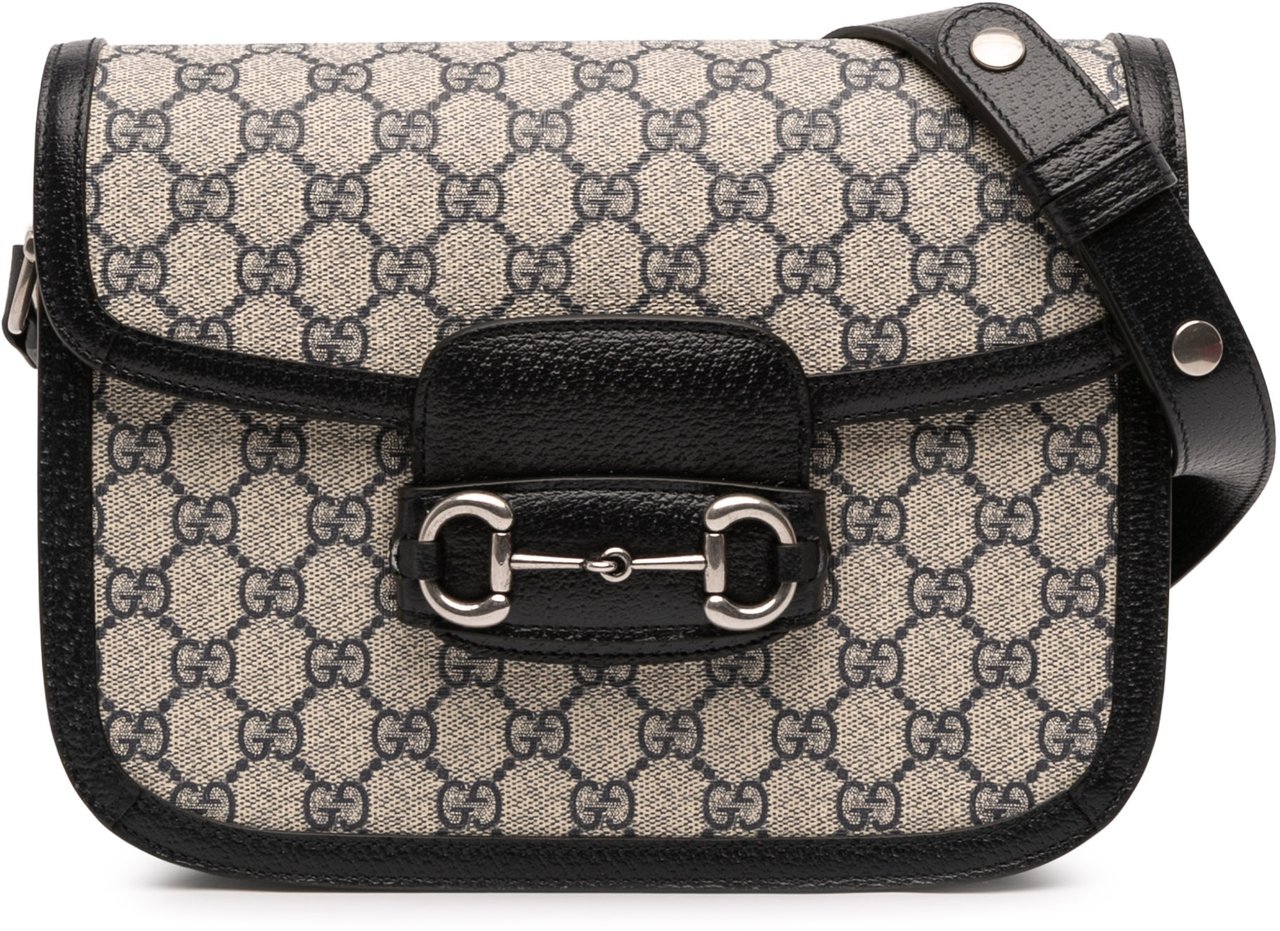 Gucci Medium GG Supreme Horsebit 1955 Shoulder Bag Bruin