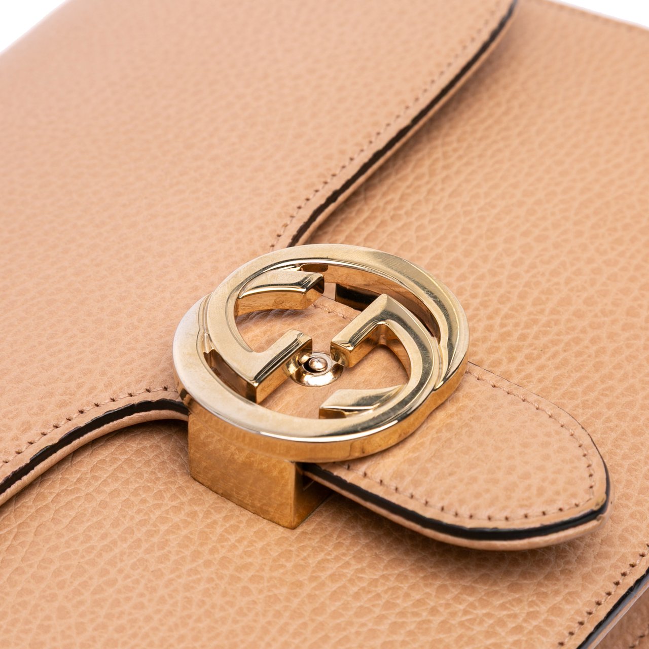 Gucci Medium Dollar Calfskin Interlocking G Crossbody Bruin