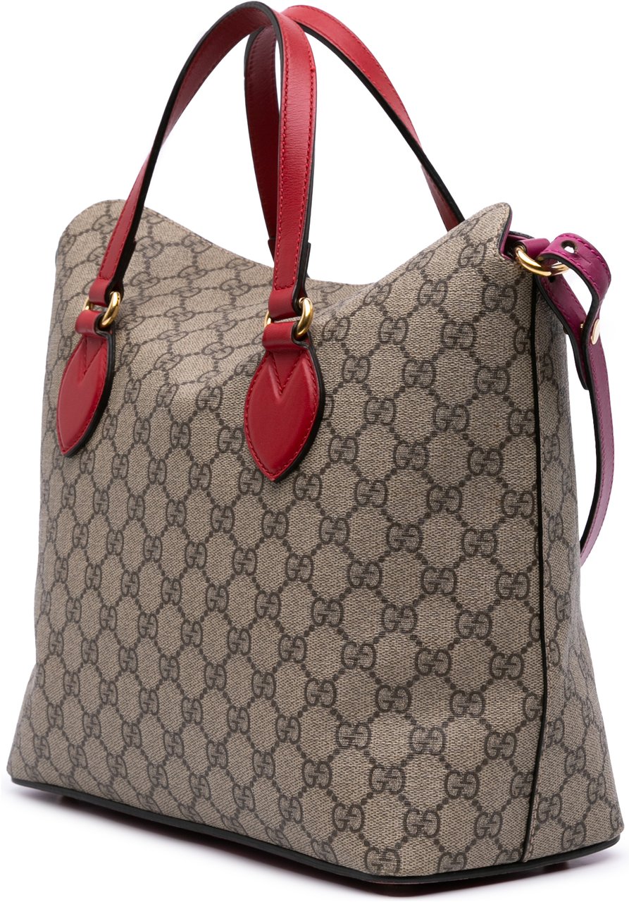 Gucci GG Supreme Linea A Foldover Tote Bruin