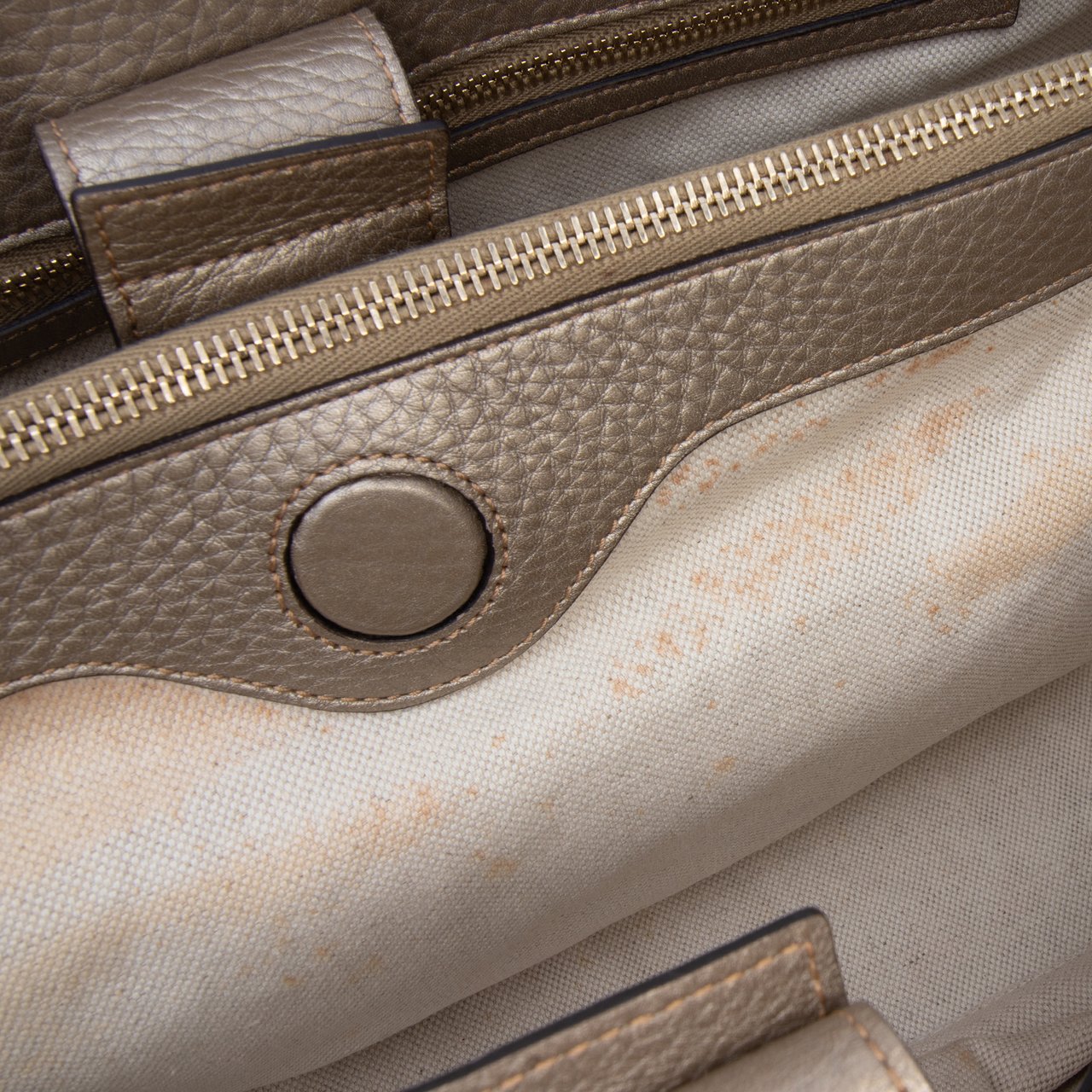 Gucci Medium Calfskin Bamboo Shopper Satchel Goud