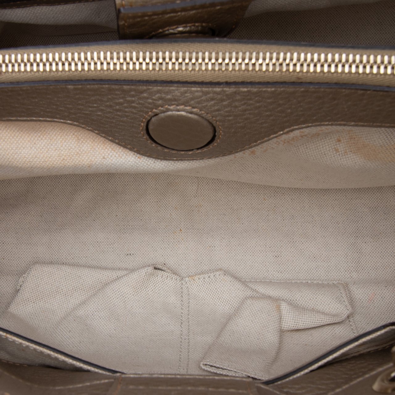 Gucci Medium Calfskin Bamboo Shopper Satchel Goud