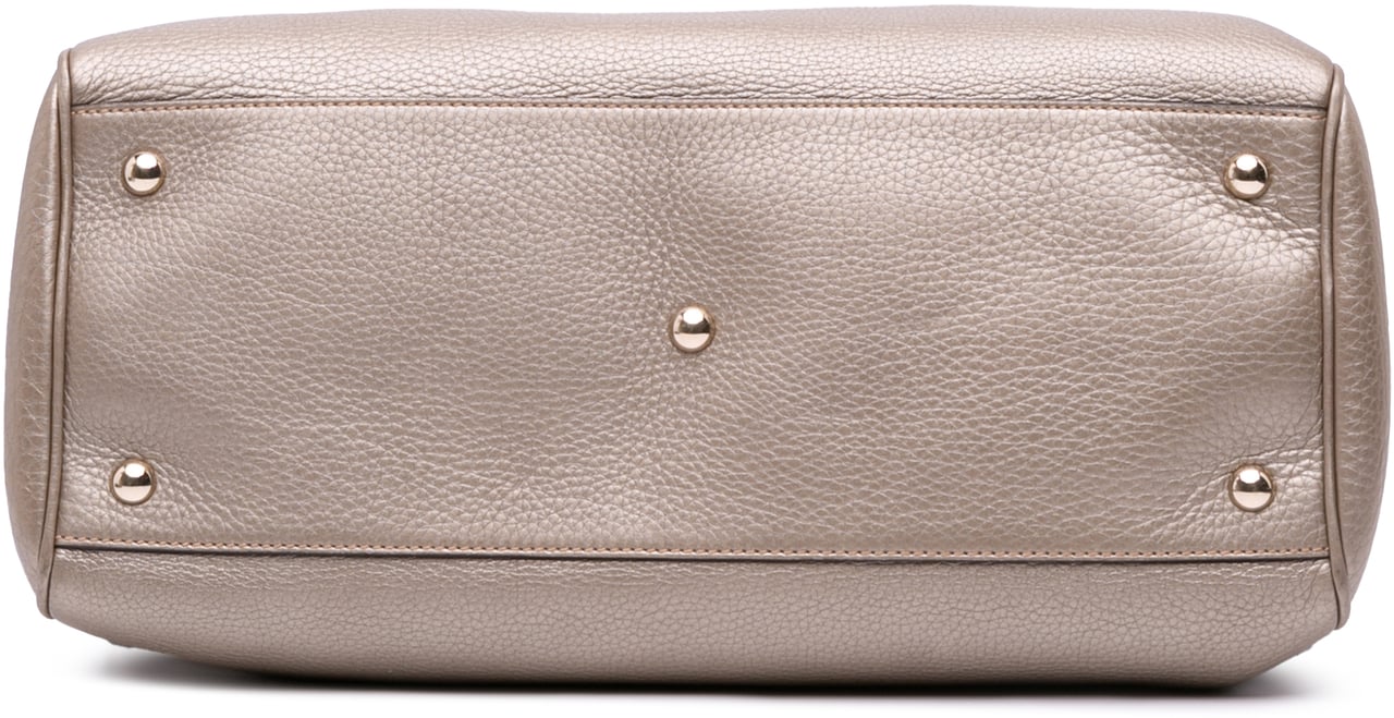 Gucci Medium Calfskin Bamboo Shopper Satchel Goud