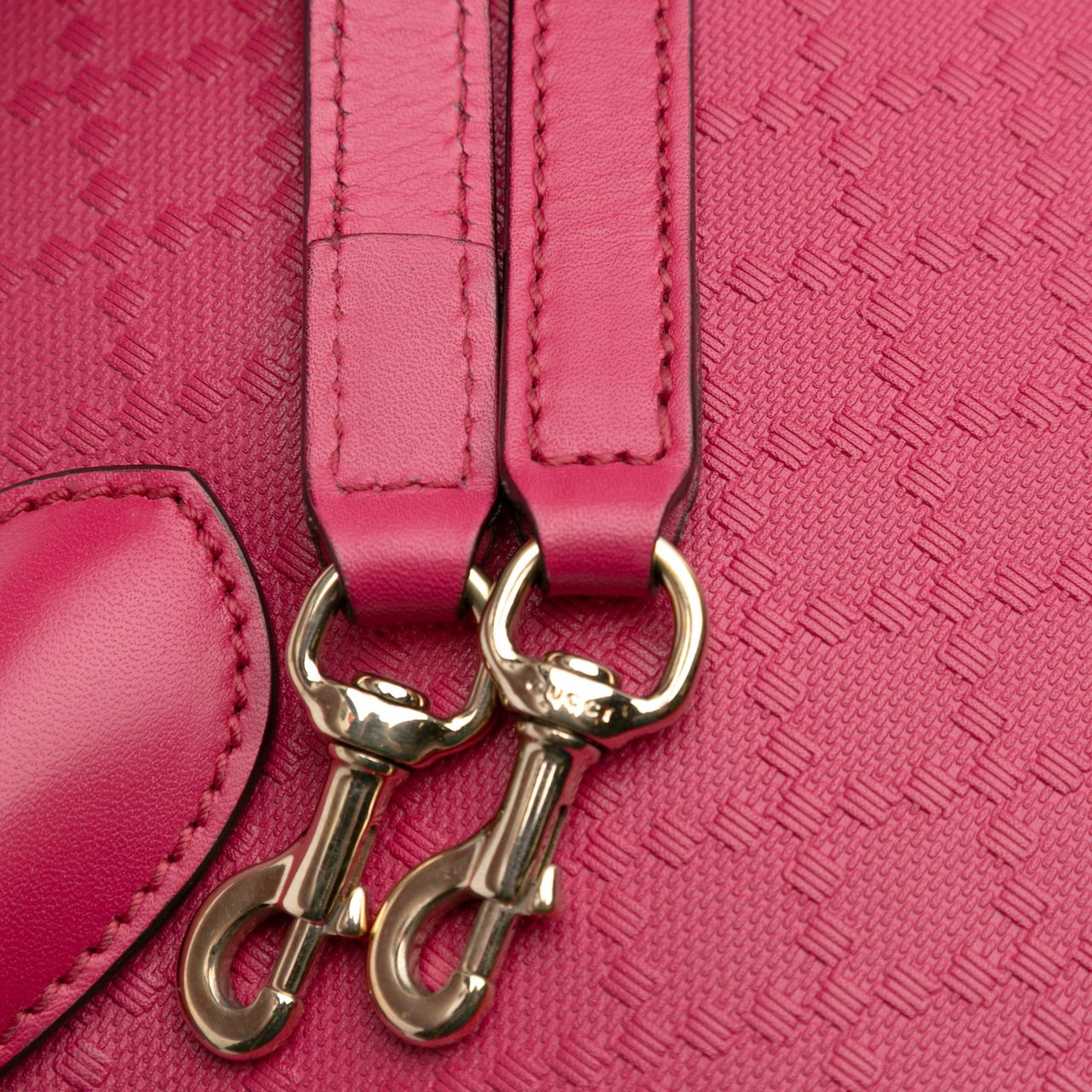 Gucci Diamante Bright Leather Satchel Roze