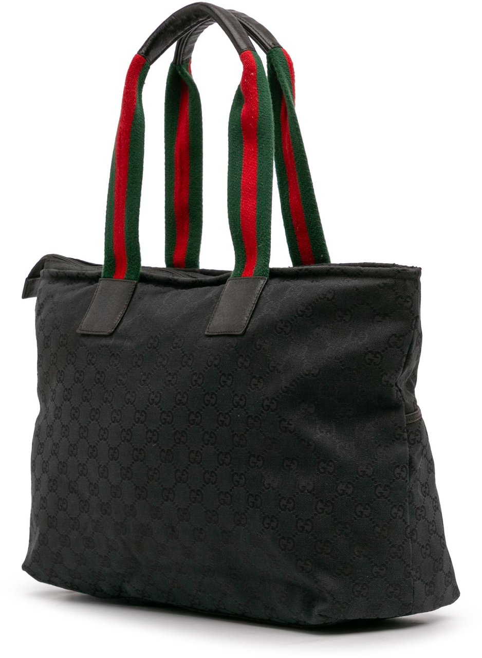 Gucci GG Canvas Web Tote Zwart