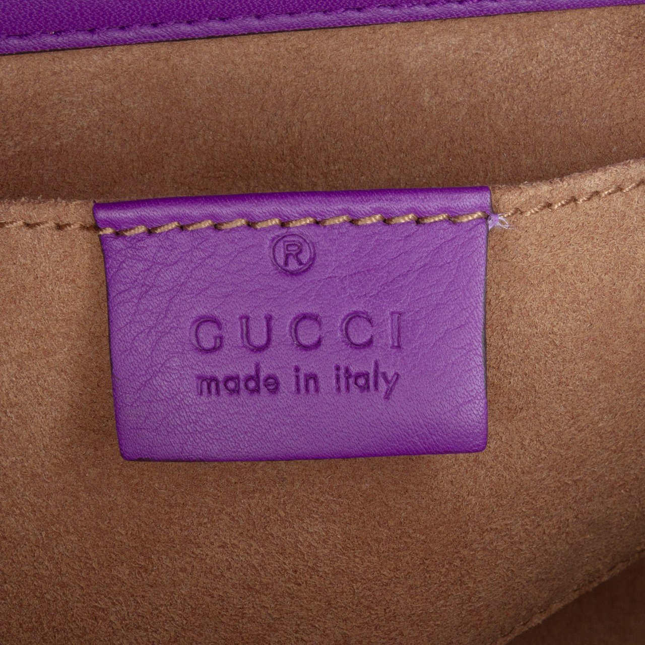 Gucci Small Embroidered Calfskin Tiger Strawberry Padlock Crossbody Paars