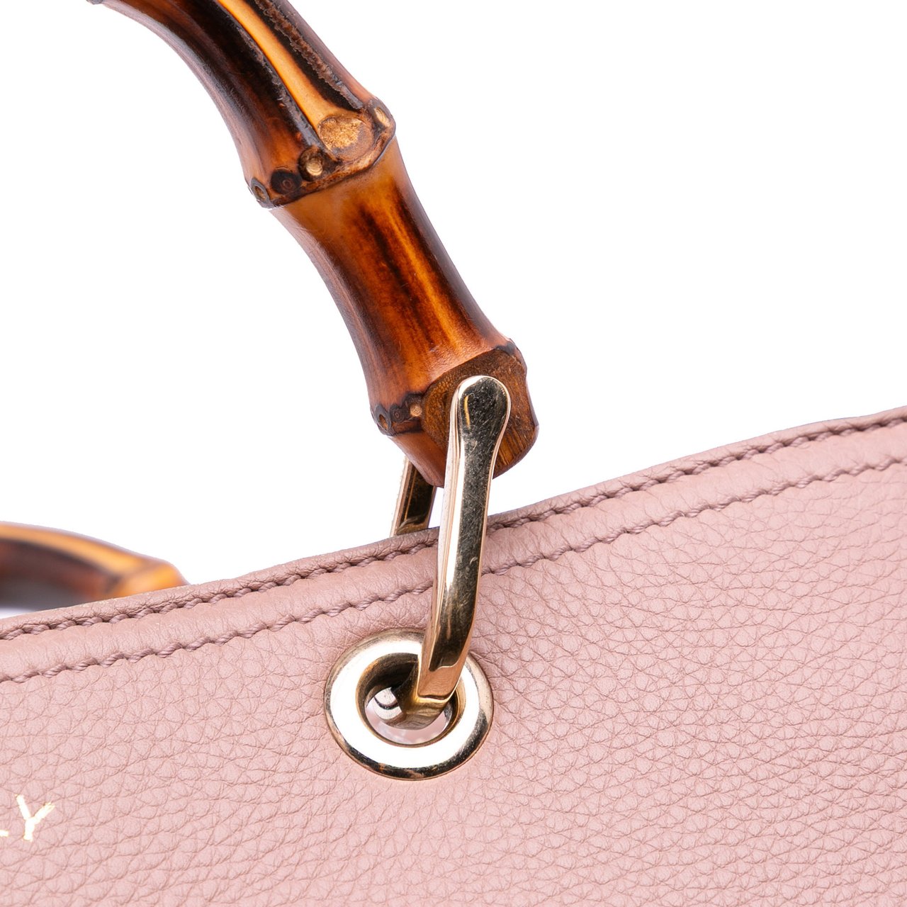 Gucci Medium Calfskin Bamboo Shopper Satchel Roze