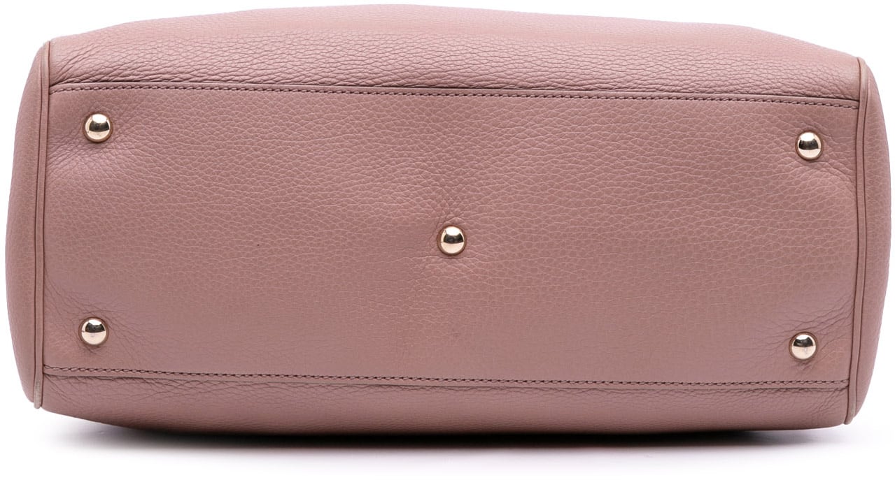 Gucci Medium Calfskin Bamboo Shopper Satchel Roze