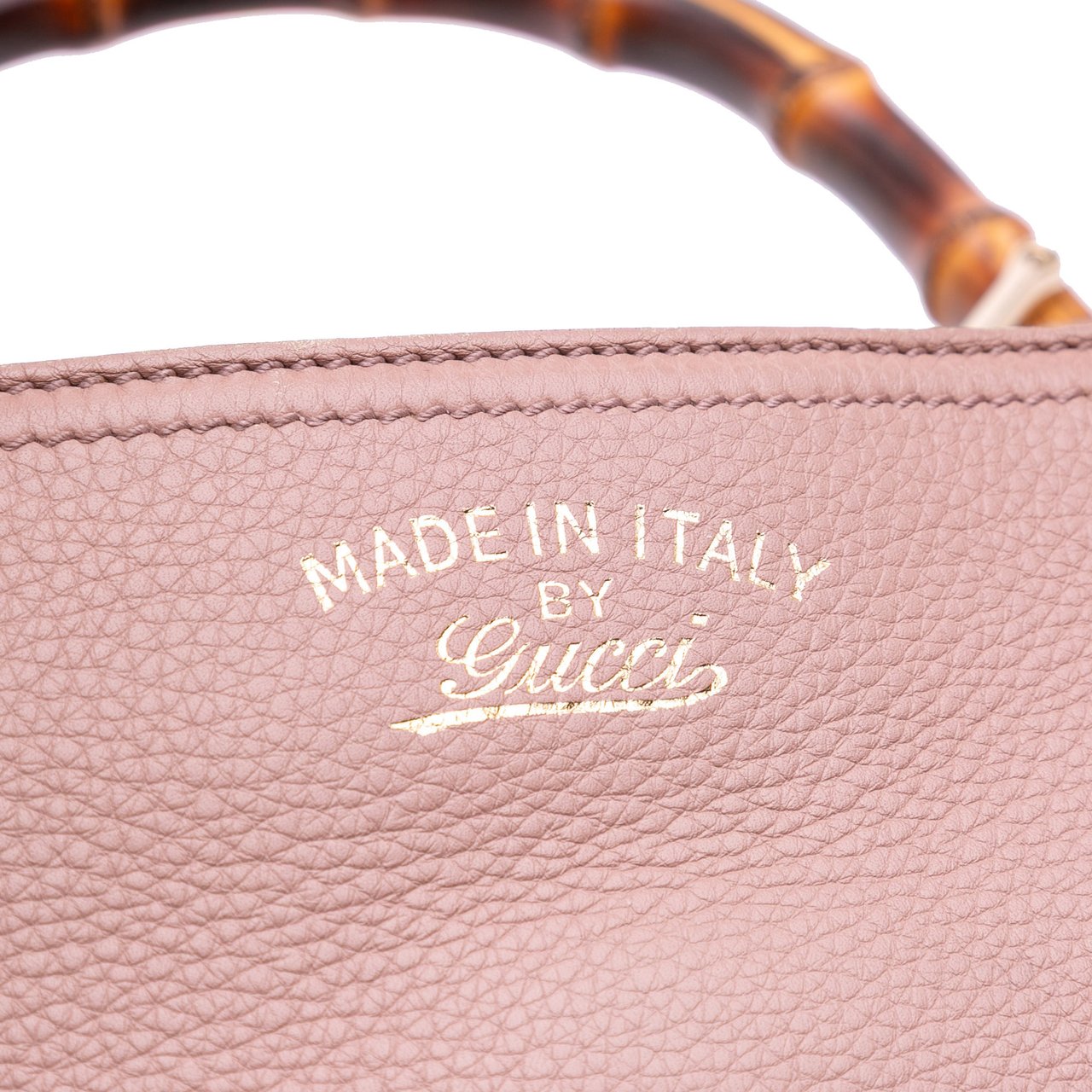 Gucci Medium Calfskin Bamboo Shopper Satchel Roze