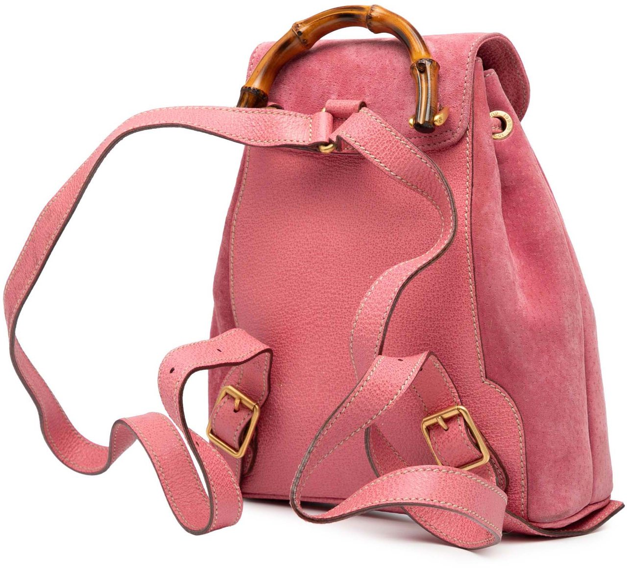 Gucci Suede Bamboo Backpack Roze