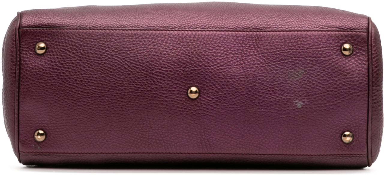 Gucci Medium Calfskin Bamboo Shopper Satchel Paars