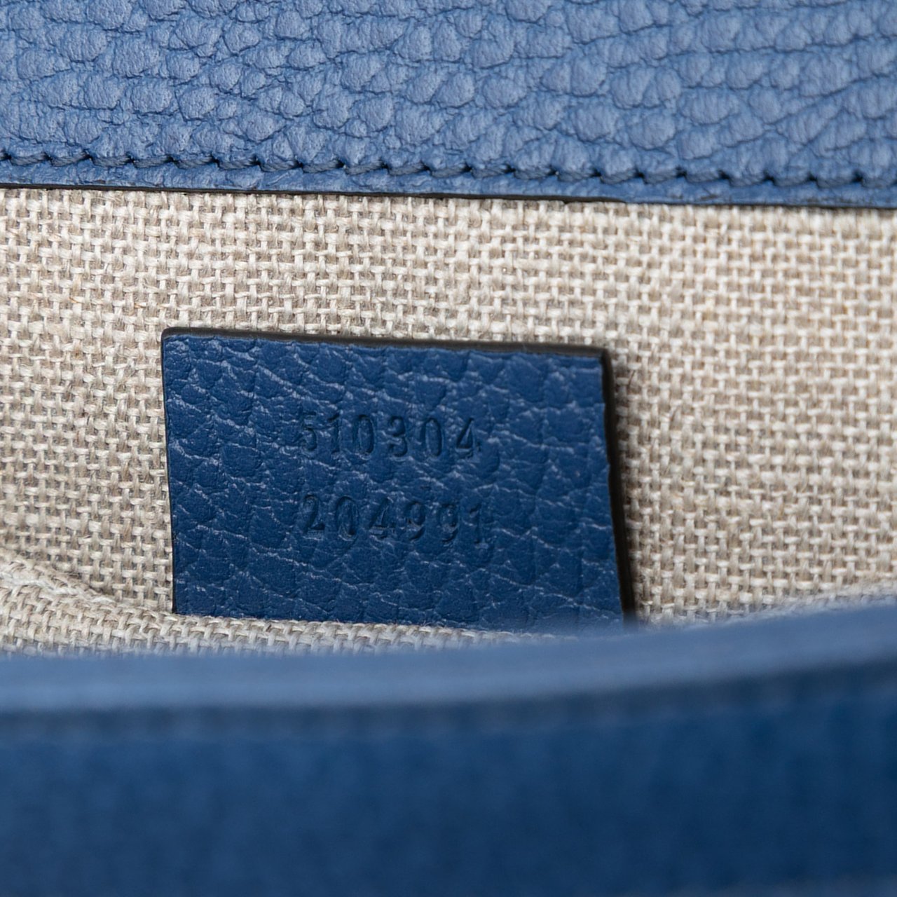 Gucci Small Dollar Calfskin Interlocking G Crossbody Blauw