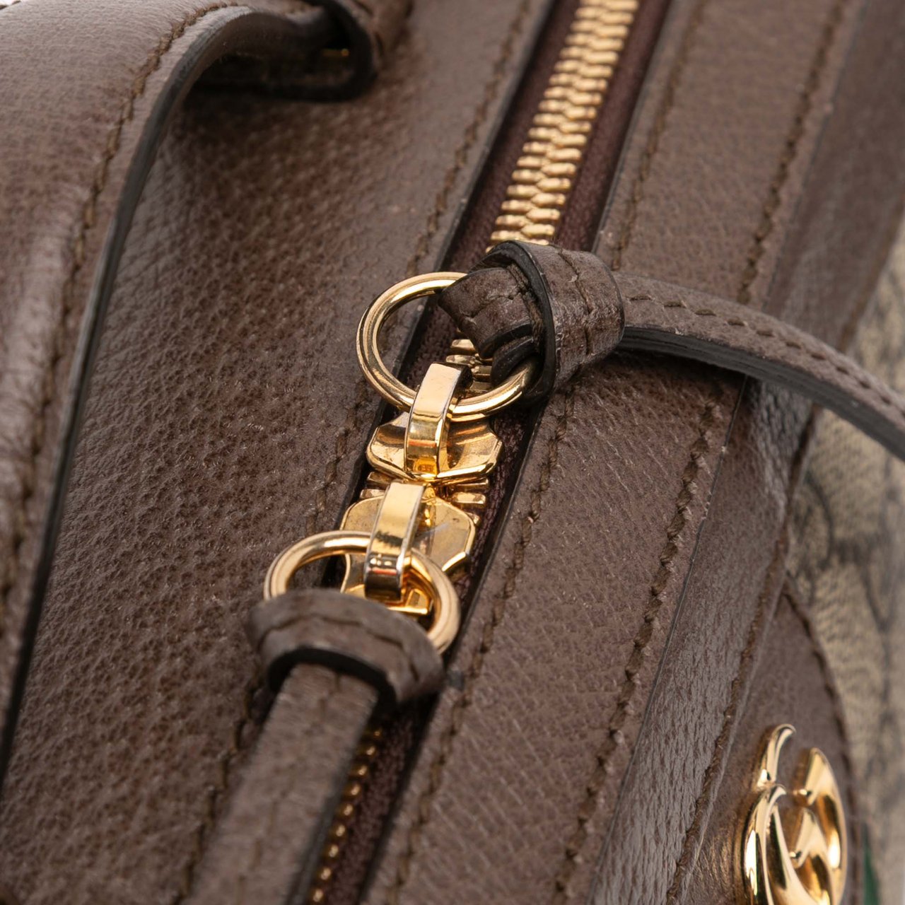 Gucci Small GG Supreme Web Ophidia Satchel Bruin