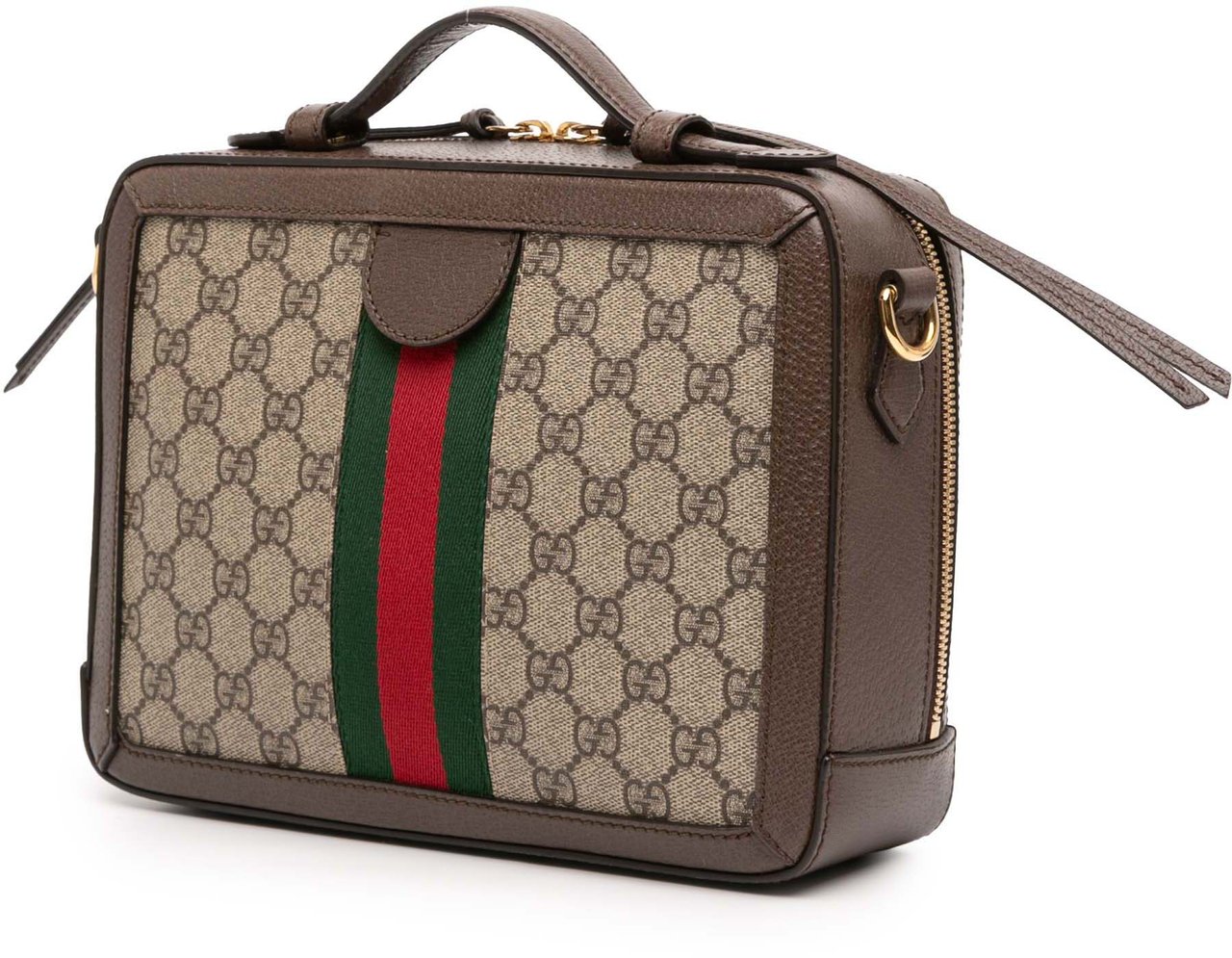 Gucci Small GG Supreme Web Ophidia Satchel Bruin