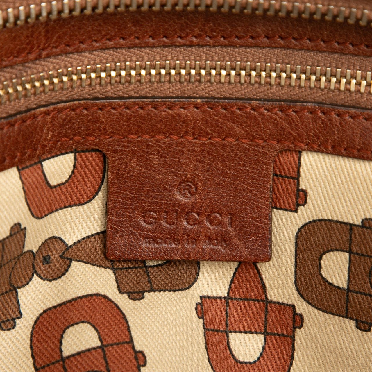 Gucci Guccissima Trimmed Leather Signoria Boston Bag Bruin