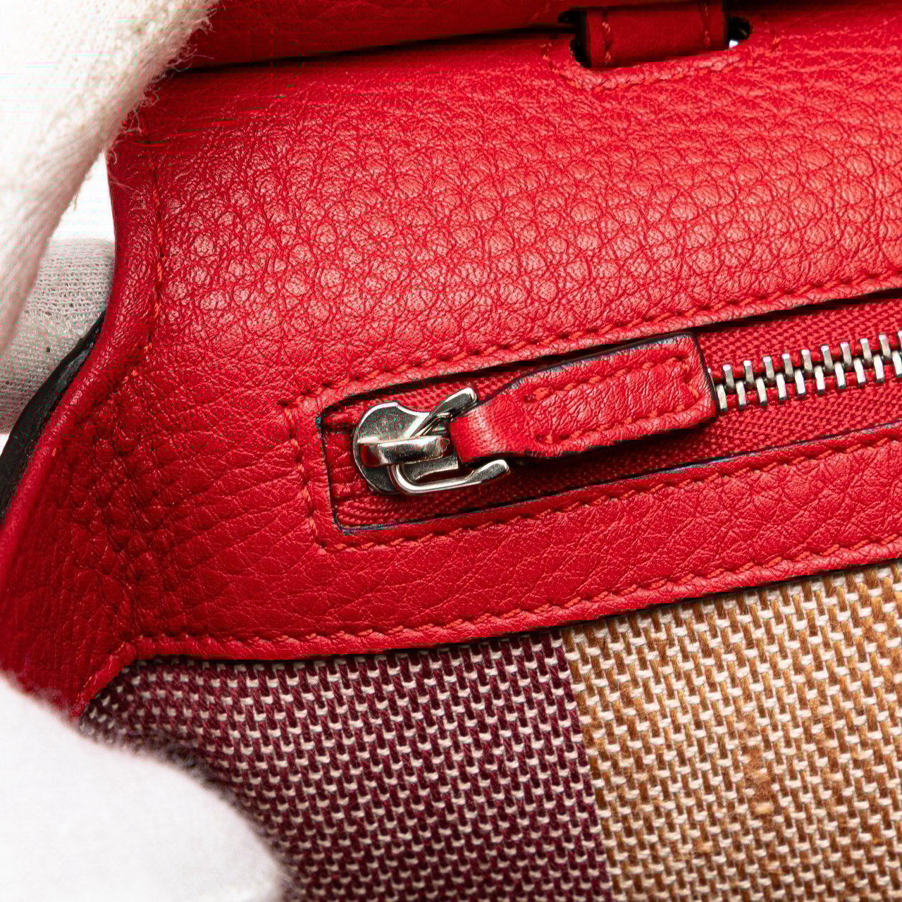 Gucci Small Leather Bamboo Daily Satchel Rood