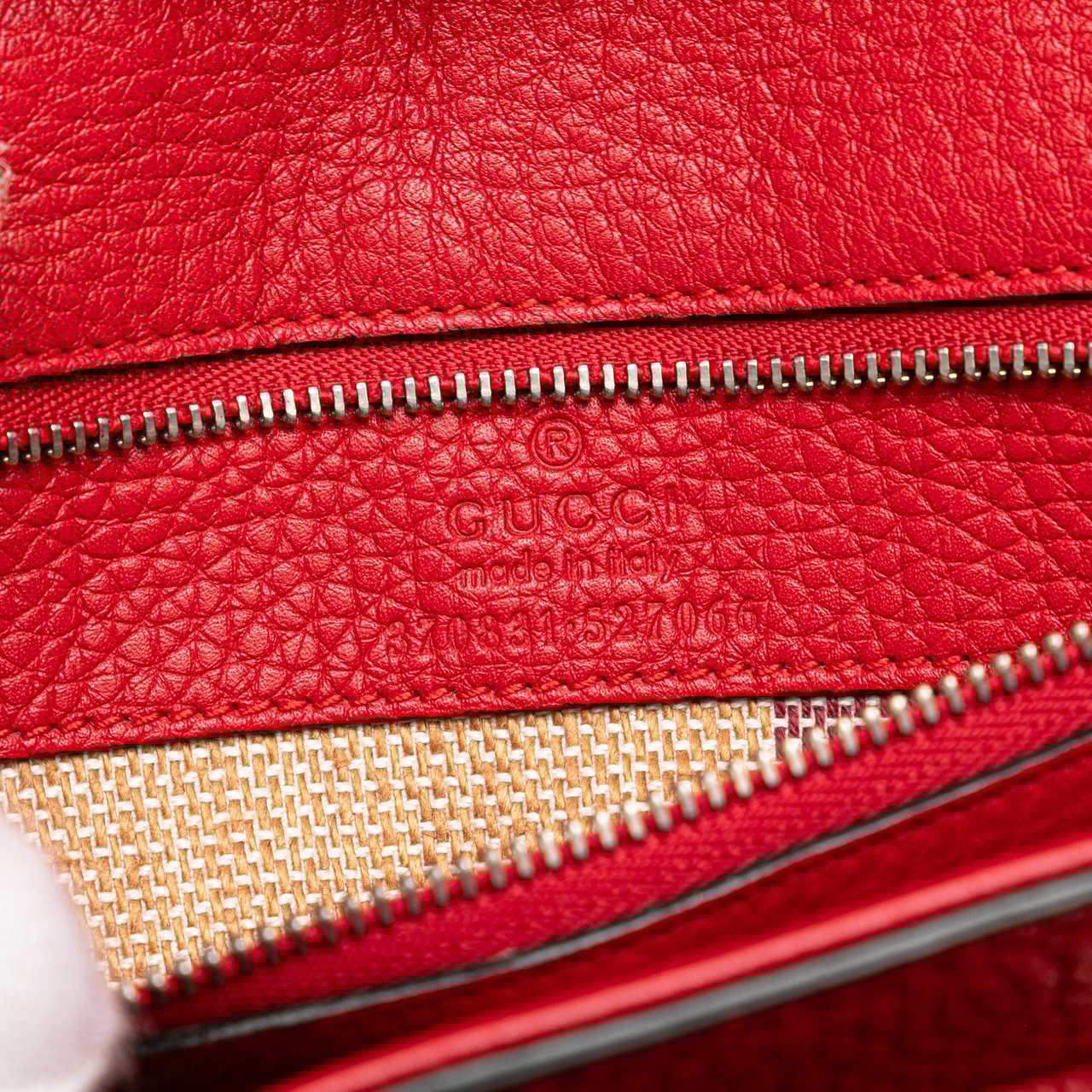 Gucci Small Leather Bamboo Daily Satchel Rood