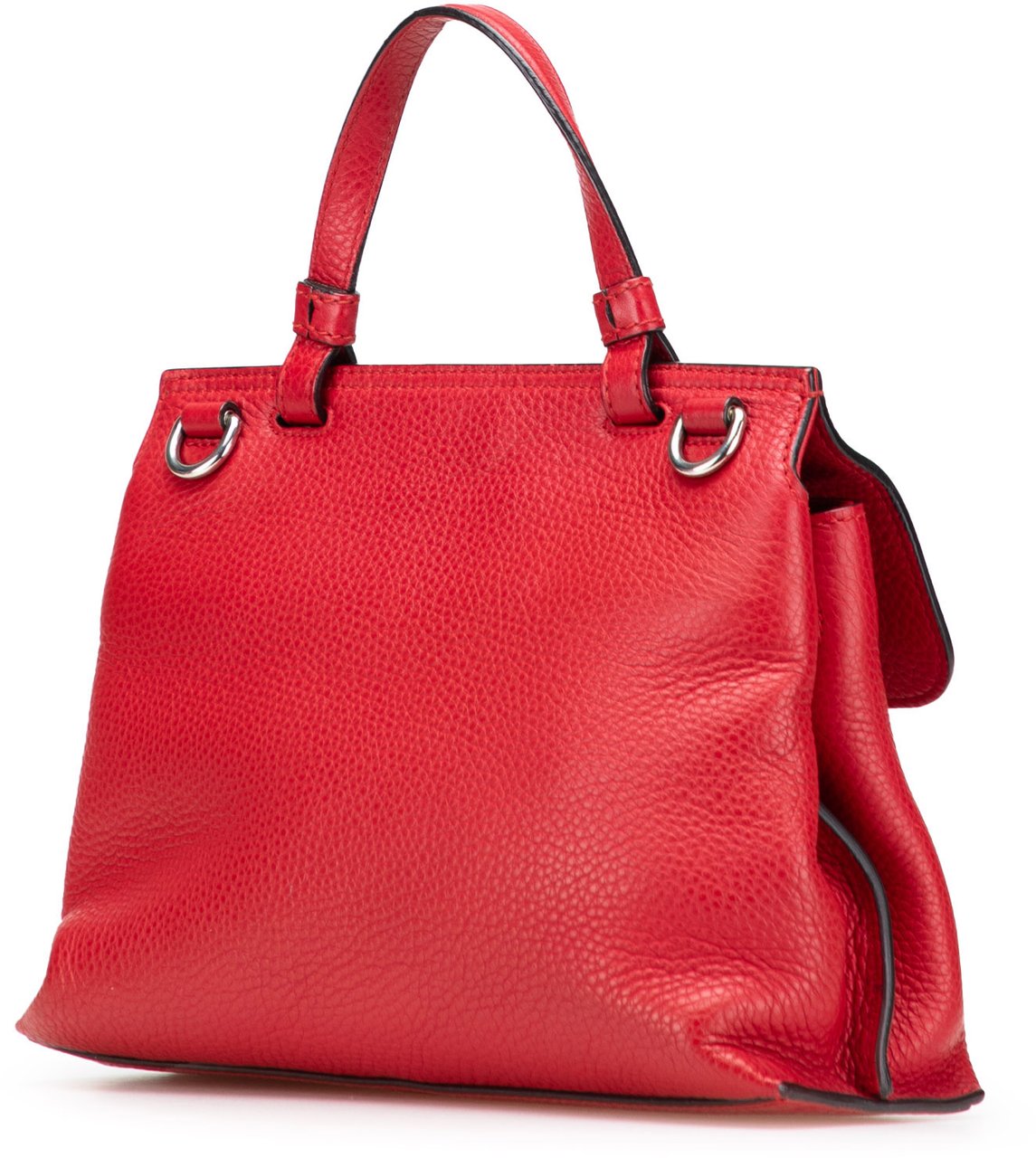 Gucci Small Leather Bamboo Daily Satchel Rood
