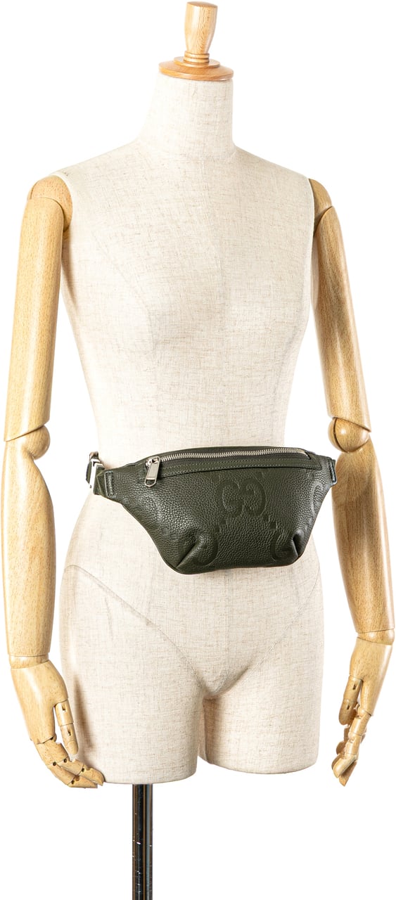 Gucci Small Leather Jumbo GG Belt Bag Groen