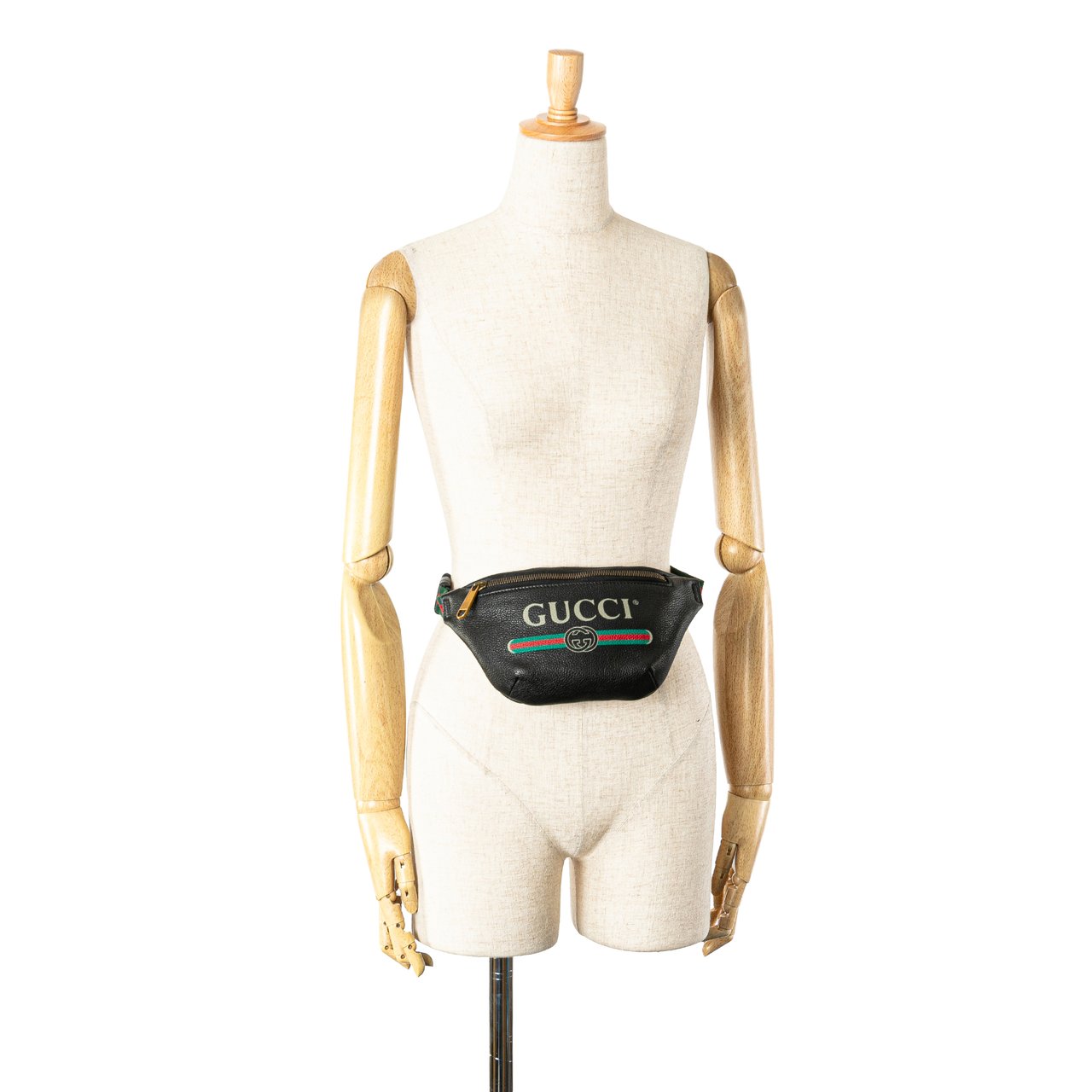 Gucci Leather Logo Belt Bag Zwart