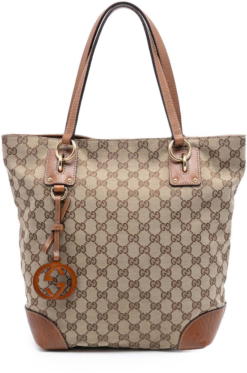 Gucci Medium GG Canvas GG Charm Tote Bruin