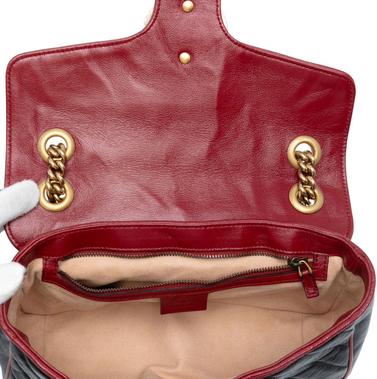 Gucci Medium GG Marmont Matelasse Diagonal Leather Torchon Shoulder Bag Zwart