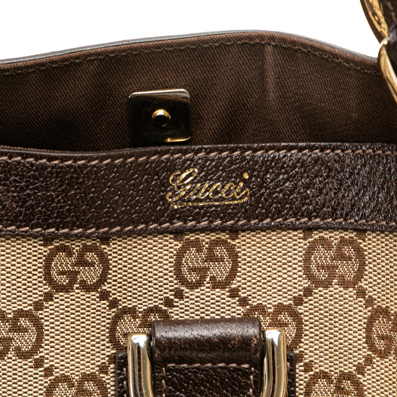 Gucci GG Canvas Abbey D Ring Tote Bruin