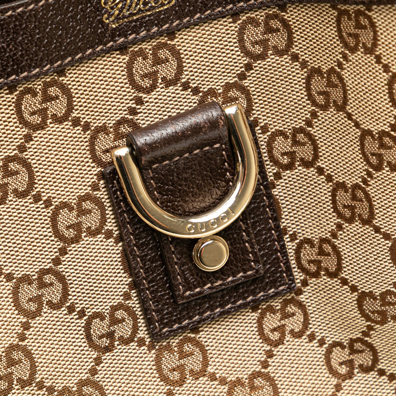 Gucci GG Canvas Abbey D Ring Tote Bruin