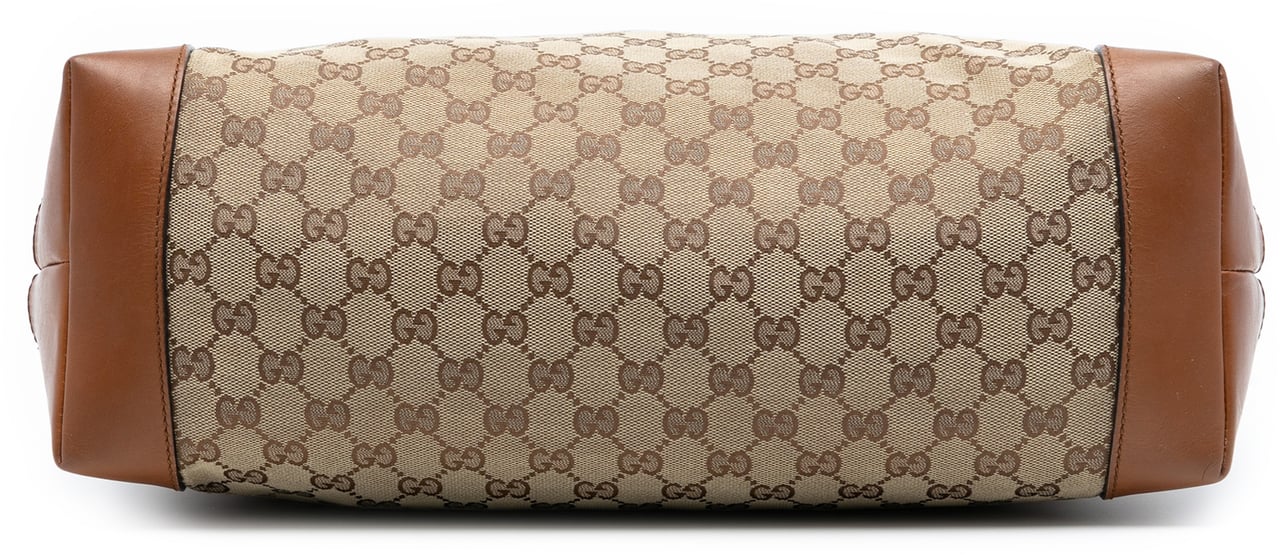 Gucci GG Canvas Web Tote Bruin