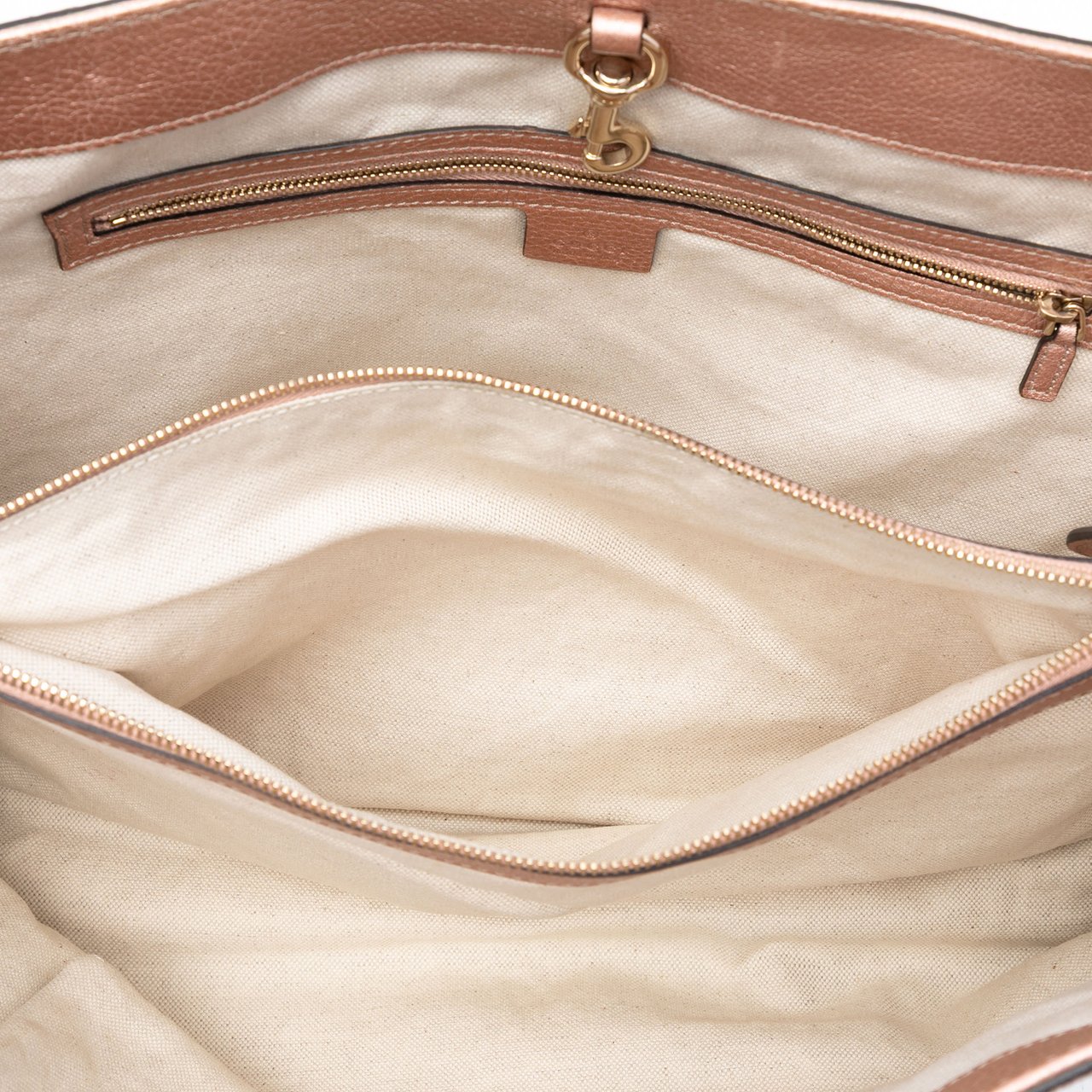 Gucci Medium Metallic Leather Bella Tote Roze