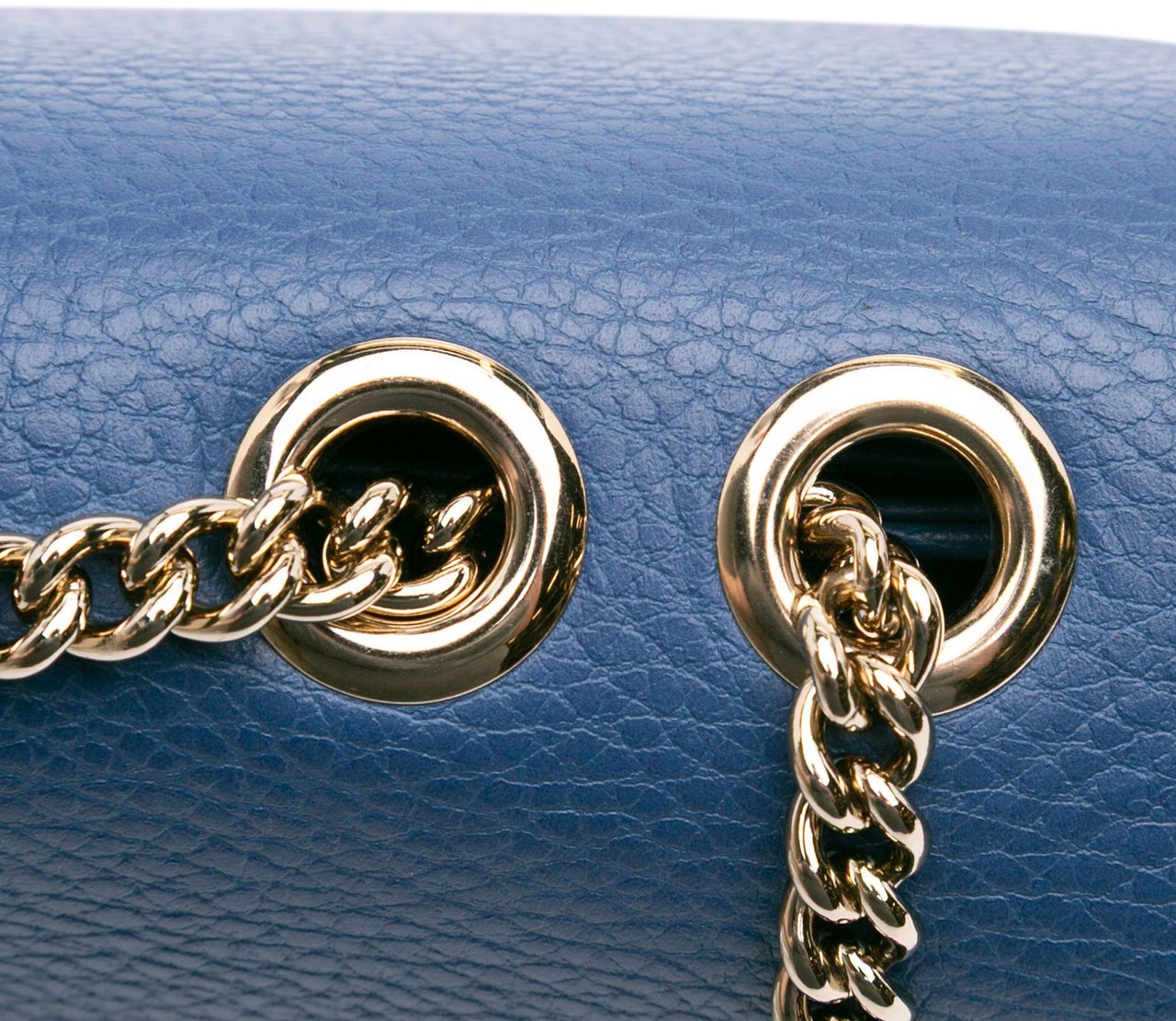 Gucci Medium Dollar Calfskin Interlocking G Crossbody Blauw