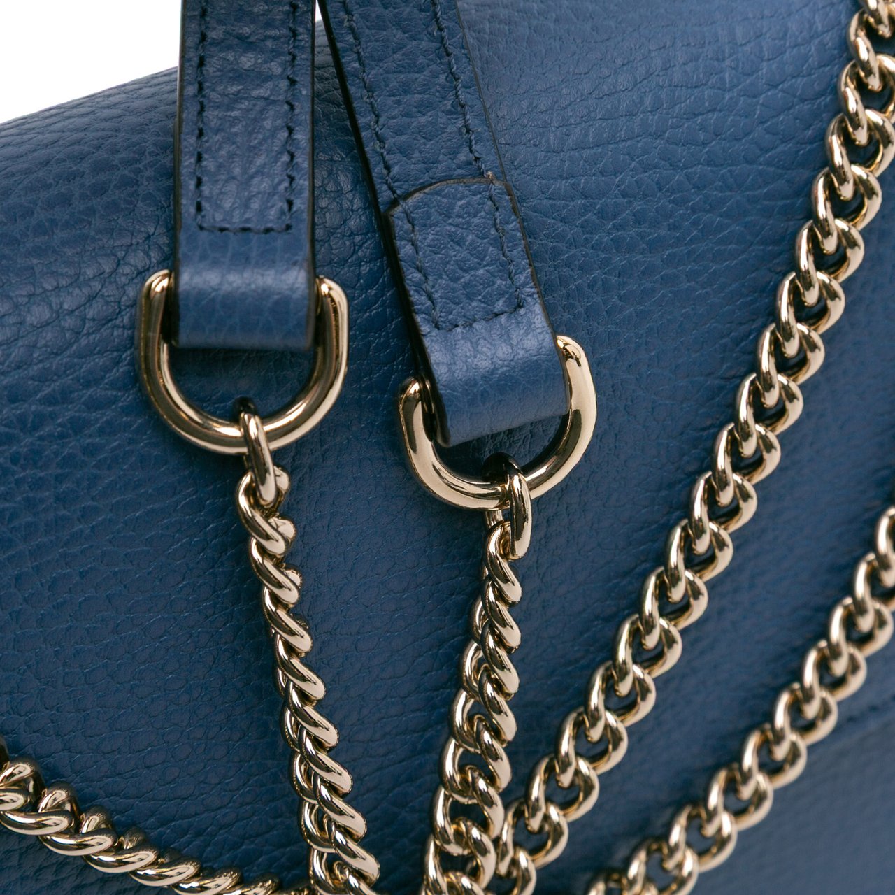 Gucci Medium Dollar Calfskin Interlocking G Crossbody Blauw