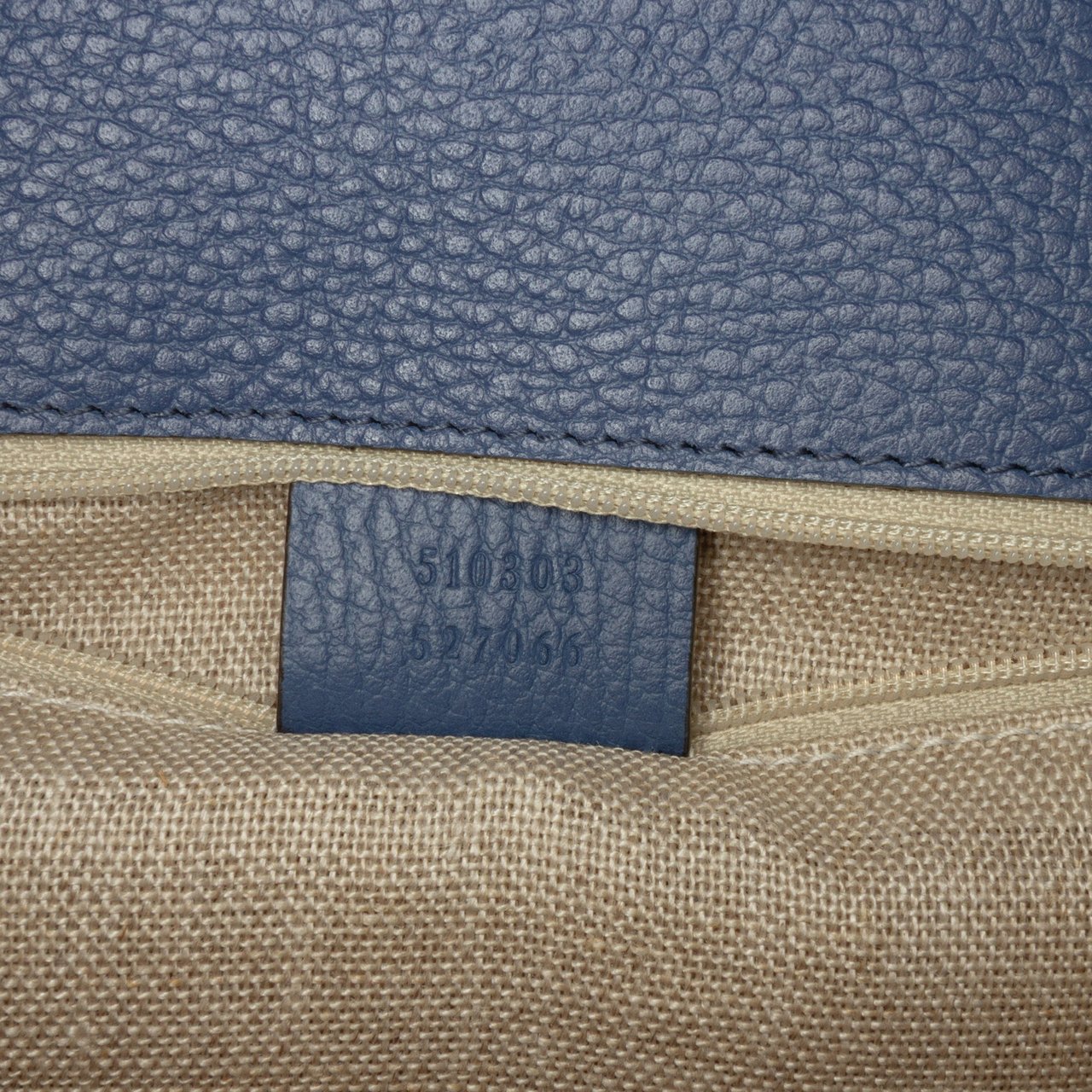 Gucci Medium Dollar Calfskin Interlocking G Crossbody Blauw