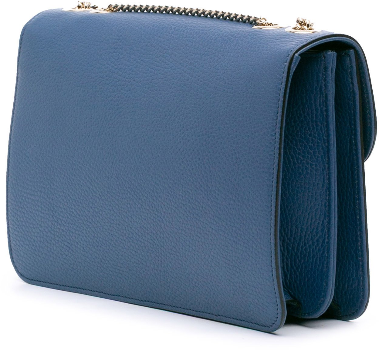 Gucci Medium Dollar Calfskin Interlocking G Crossbody Blauw