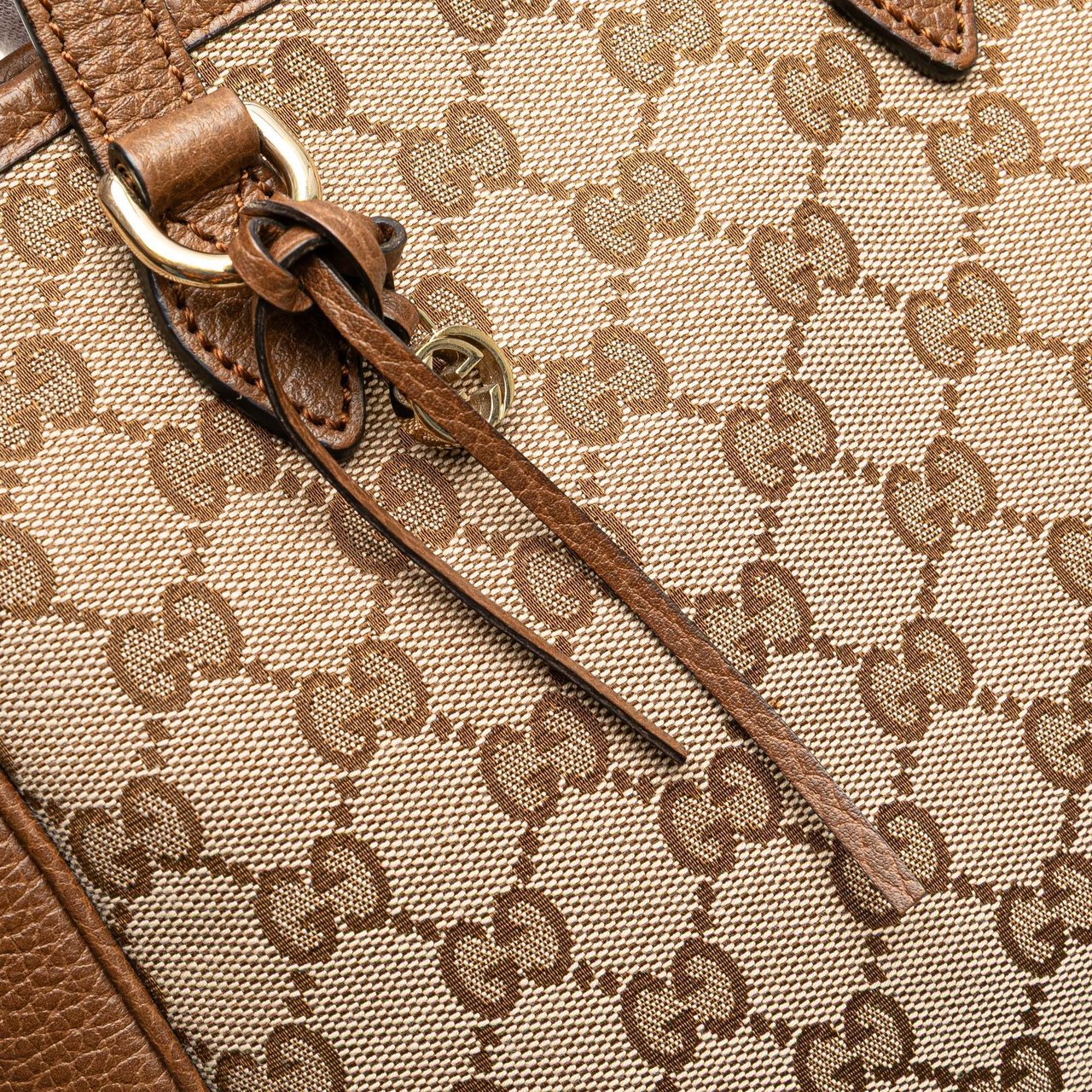 Gucci Small GG Canvas Bree Satchel Bruin