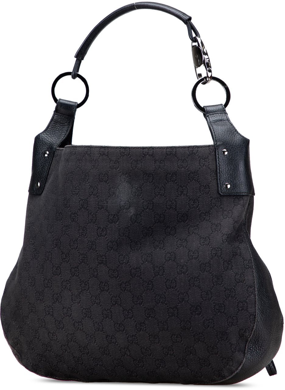 Gucci Large GG Denim Hobo Zwart