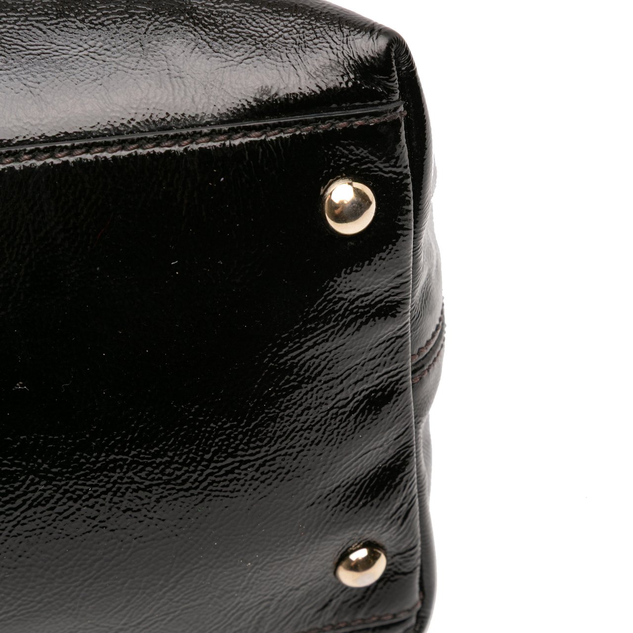 Gucci Small Patent Soho Working Satchel Zwart