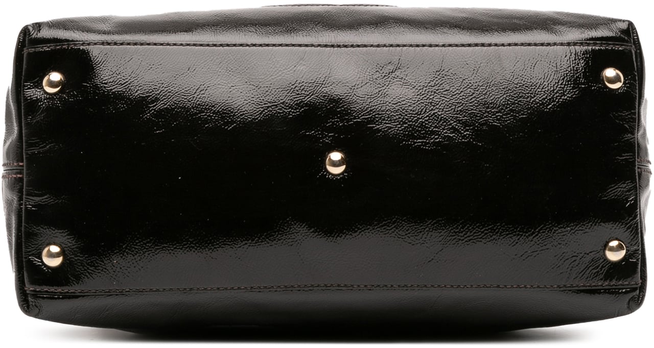 Gucci Small Patent Soho Working Satchel Zwart