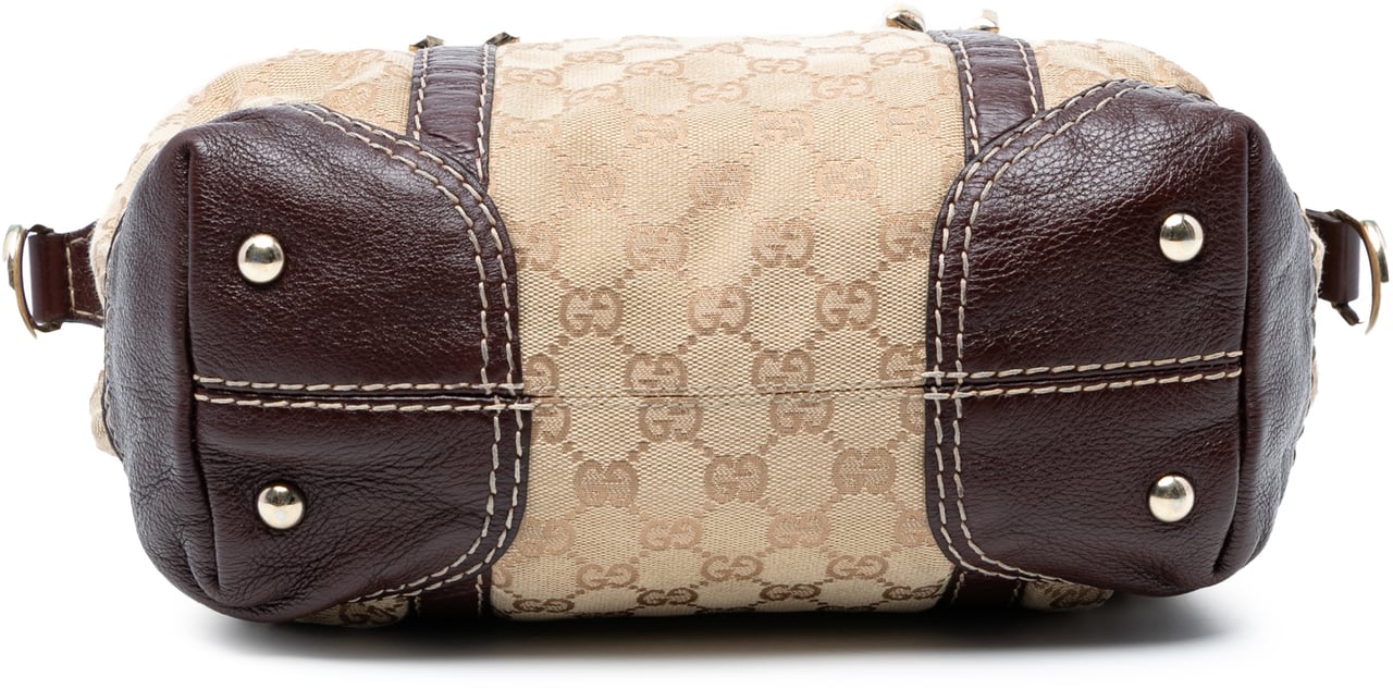 Gucci GG Canvas Horsebit Nail Boston Bag Bruin