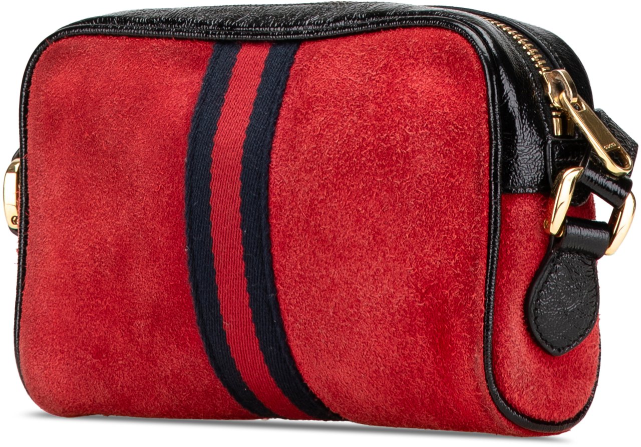 Gucci Mini Suede Ophidia Crossbody Rood