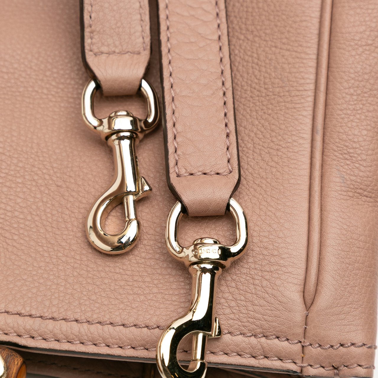 Gucci Medium Calfskin Bamboo Shopper Satchel Bruin