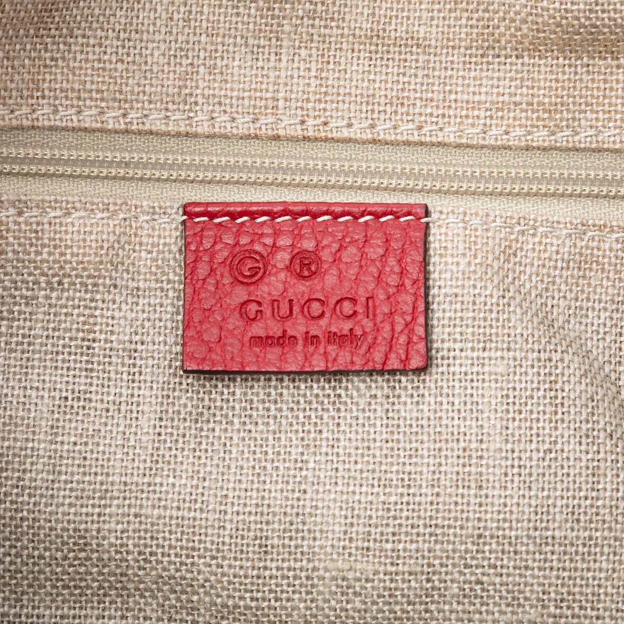 Gucci Leather GG Charm Tote Rood