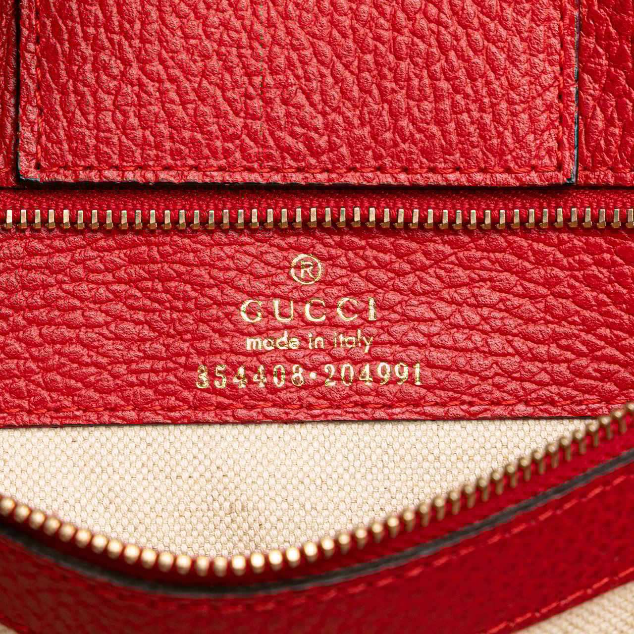 Gucci Medium Leather Swing Tote Rood